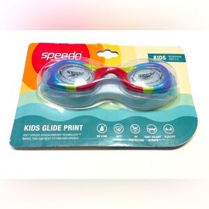 Speedo Kids Glide Print Goggles Ages 3-8 Swim Flex Fit Anti Fog UV No Latex